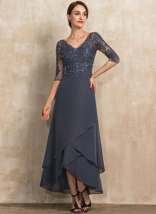 Asymmetrical Lace A-Line Marisa With of Mother Mother of the Bride Dresses Bride Chiffon Dress the Beading Sequins V-neck