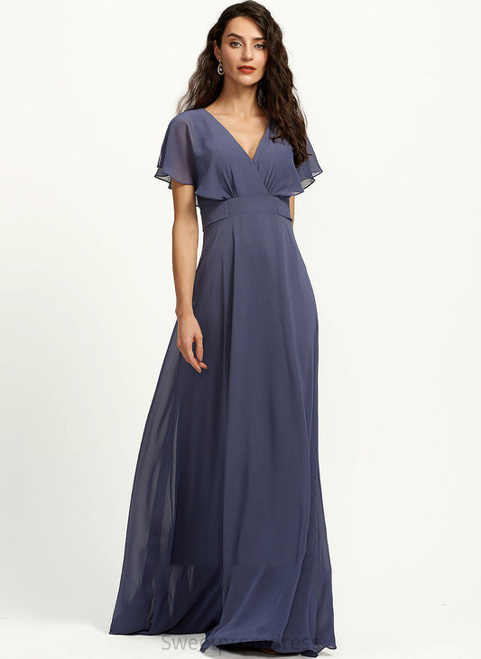 Neckline V-neck Length Silhouette Fabric A-Line Floor-Length Straps Ashly Sheath/Column Natural Waist Sleeveless Bridesmaid Dresses