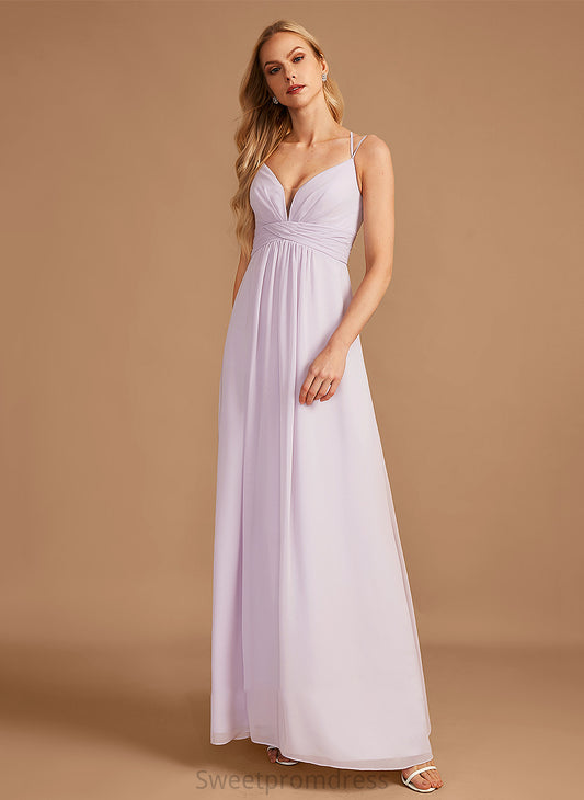 A-Line Embellishment Neckline Silhouette Ruffle Floor-Length V-neck Length Fabric Mila A-Line/Princess V-Neck Bridesmaid Dresses