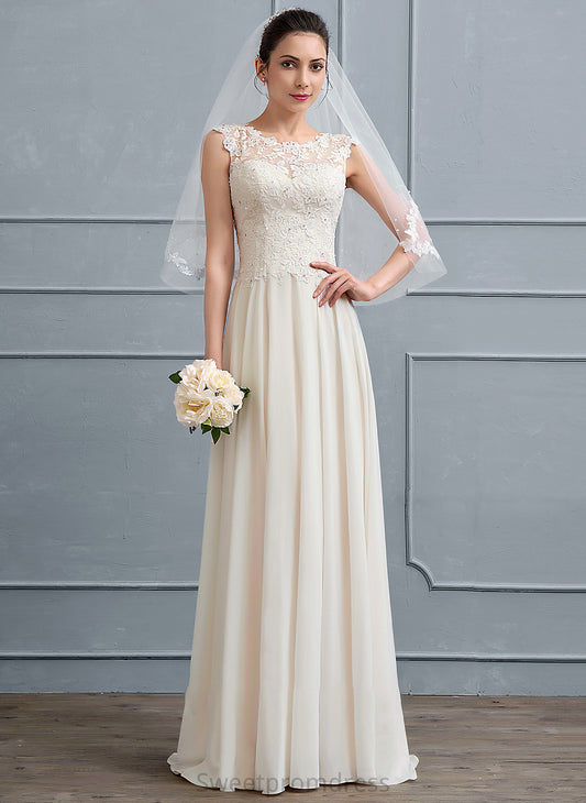 A-Line Madelyn Chiffon Beading Sequins Dress With Wedding Floor-Length Wedding Dresses