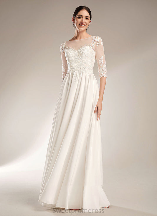 A-Line With Train Wedding Sweep Dress Illusion Wedding Dresses Sequins Nita