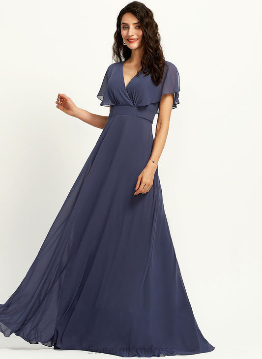 Neckline V-neck Length Silhouette Fabric A-Line Floor-Length Straps Ashly Sheath/Column Natural Waist Sleeveless Bridesmaid Dresses