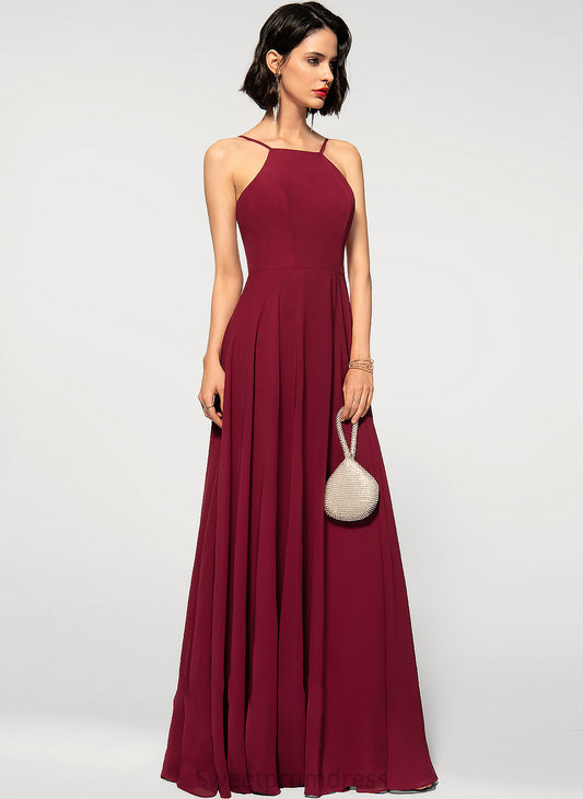 A-Line Floor-Length ScoopNeck Straps Neckline SquareNeckline Fabric Length Silhouette Mariela Floor Length Natural Waist Bridesmaid Dresses