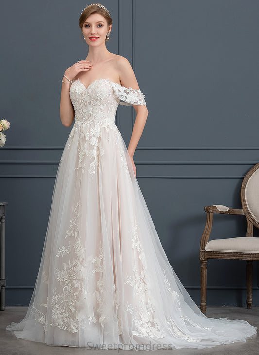 Ball-Gown/Princess Train Phyllis Wedding Sweep Sweetheart Wedding Dresses Tulle Dress
