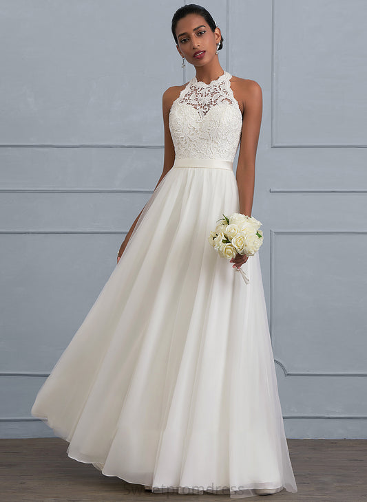 Alisha Wedding Dresses Neck Dress A-Line Scoop Tulle Wedding Floor-Length