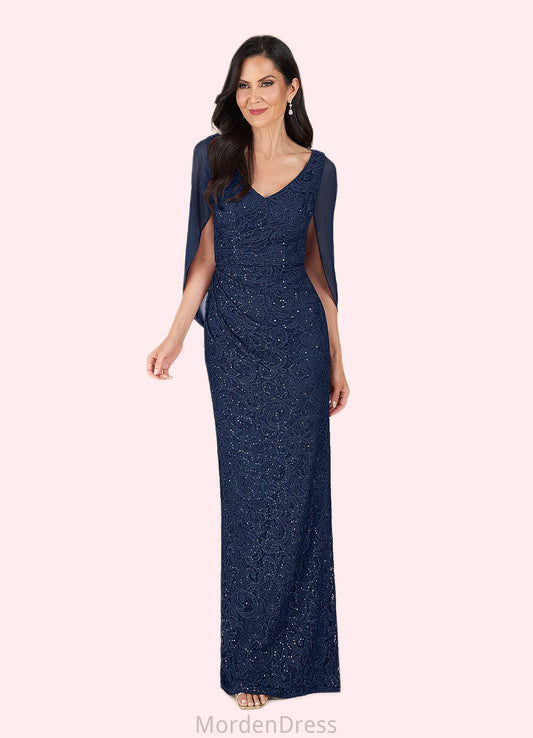 Marcie Mermaid V-Neck Sequins Chiffon Floor-Length Dress HKP0022675