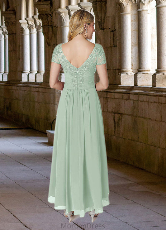 Naima A-Line Lace Chiffon Asymmetrical Dress HKP0022678