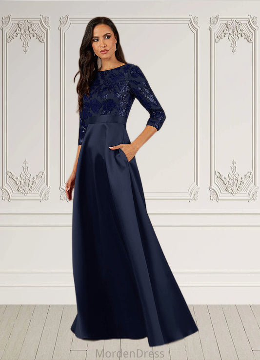 Kathy A-Line Sequins Floor-Length Dress HKP0022680